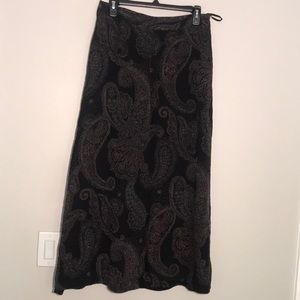 Talbots Black paisley skirt- Size 10 Silk